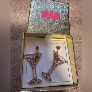 Christian Siriano Gold and Pink Cocktail Earrings. New